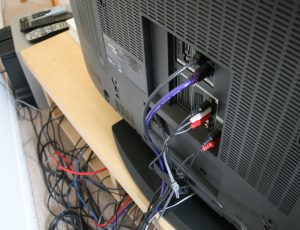Wires behind TV